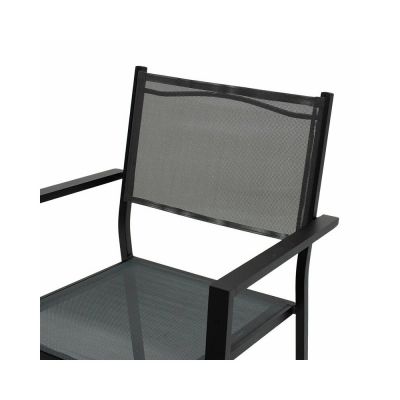 Scaun de gradina Pakoworld Moly aluminiu negru/gri