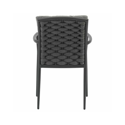 Scaun de gradina Pakoworld Moritz textilen-aluminiu gri