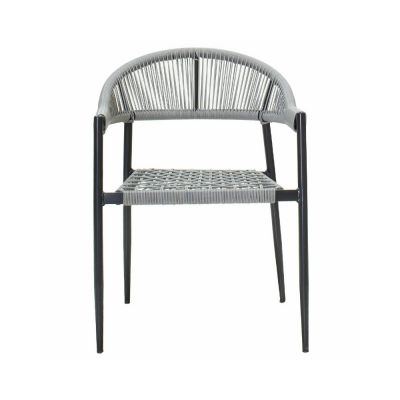 Scaun de gradina Pakoworld Tiana metal-poliratan negru/gri