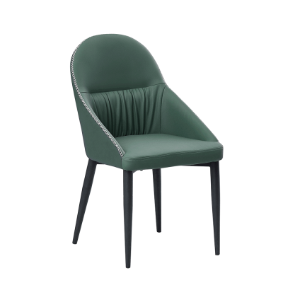 Scaun de masa, piele ecologica verde/metal, KALINA