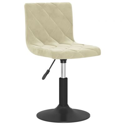 Scaun de masa pivotant, crem, catifea,3086382