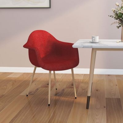 Scaun de masa, rosu vin, material textil