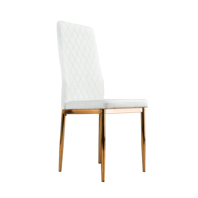 Scaun, piele ecologica alba / crom-auriu, DEVONA