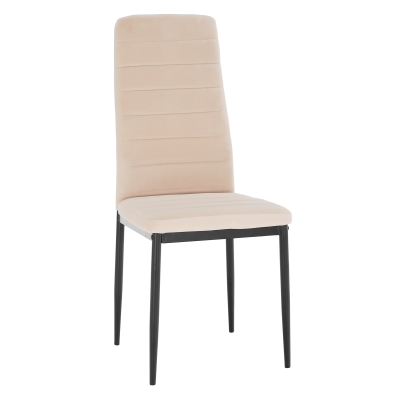 Scaun, tesatura catifea bej / metal negru, Coleta Nova