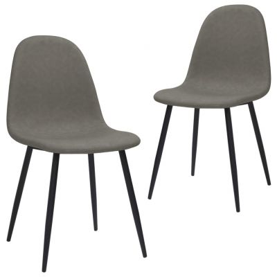 Scaune bucatarie 2 buc. gri inchis 45x54,5x87cm piele ecologica