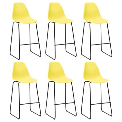 Scaune de bar, 6 buc., galben, plastic