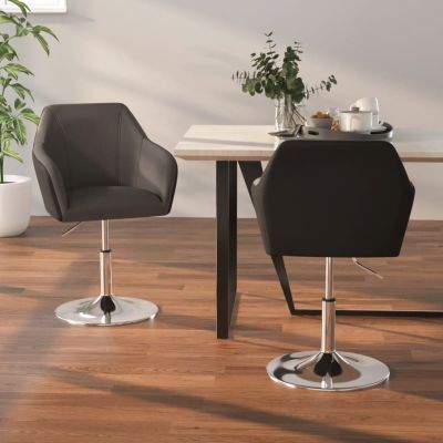 Scaune de bucatarie, 2 buc, gri, piele ecologica,339506