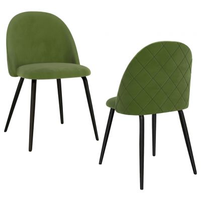 Scaune de bucatarie, 2 buc, verde, material textil,288618