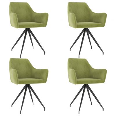 Scaune de bucatarie, 4 buc., catifea, verde deschis, model 8