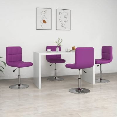 Scaune de bucatarie, 4 buc., piele ecologica, violet, model 4