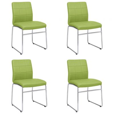 Scaune de bucatarie, 4 buc, verde, piele ecologica,3059310