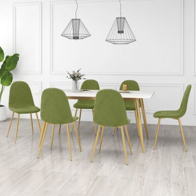 Scaune de bucatarie, 6 buc., catifea, verde deschis, model 7