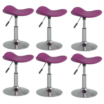 Scaune de bucatarie 6 buc. violet otel cromat/piele artificiala