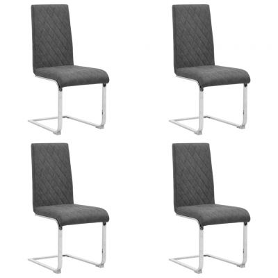 Scaune de bucatarie consola, 4 buc, gri, piele ecologica,3059294