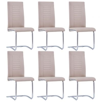 Scaune de bucatarie consola, 6 buc, piele ecologica, cappuccino, model 2