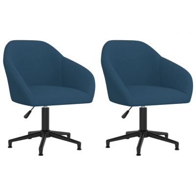 Scaune de bucatarie pivotante, 2 buc, albastru, catifea,330577