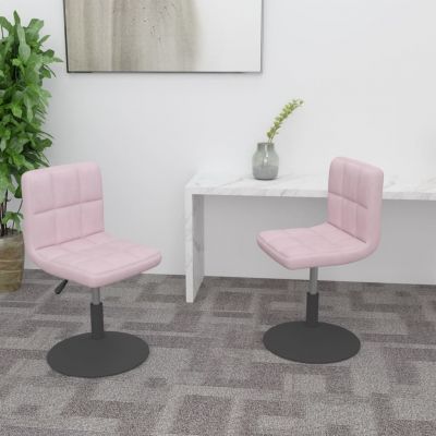 Scaune de bucatarie pivotante, 2 buc, roz, catifea,334268