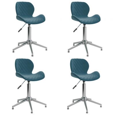 Scaune de bucatarie pivotante, 4 buc, albastru, catifea,3088352