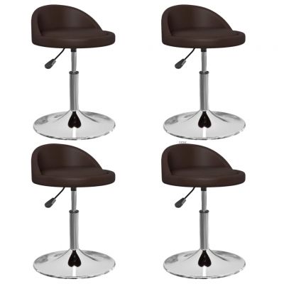 Scaune de bucatarie pivotante, 4 buc, maro, piele ecologica,3086160