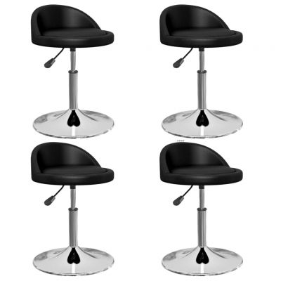 Scaune de bucatarie pivotante, 4 buc, negru, piele ecologica,3086158