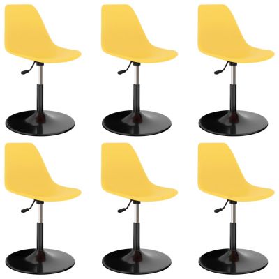 Scaune de bucatarie pivotante, 6 buc, galben, PP,3059390