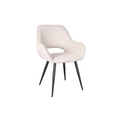 Scaune de dining crem 2 buc. Fer – LABEL51