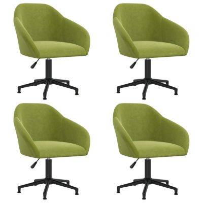 Scaune de masa pivotante, 4 buc., catifea, verde deschis, model 16