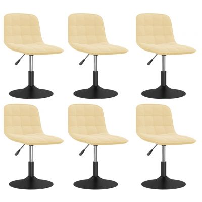 Scaune de masa pivotante, 6 buc, crem, catifea,3086698