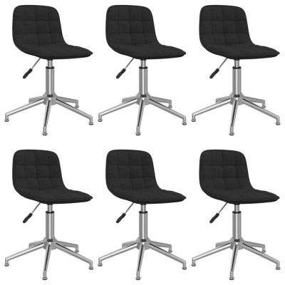 Scaune de masa pivotante, 6 buc, negru, material textil,3086797
