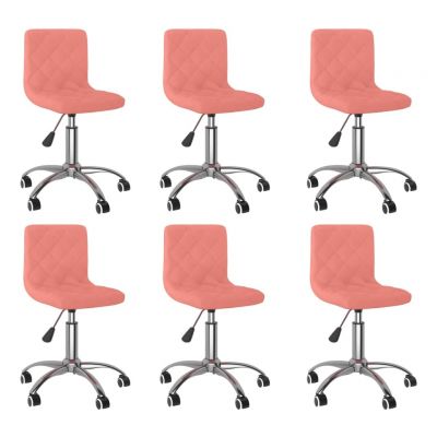 Scaune de masa pivotante, 6 buc, roz, catifea,3086410
