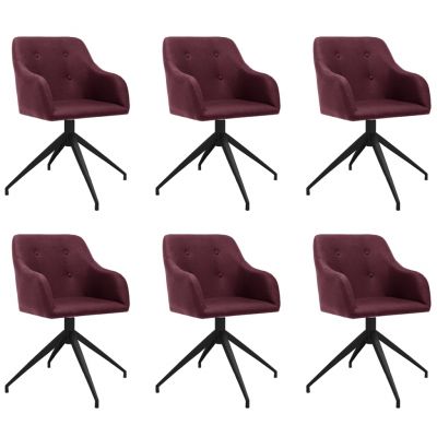 Scaune de masa pivotante, 6 buc., textil, violet, model 10