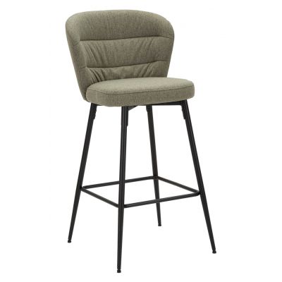 Set 2 scaune de bar, Losanna, Mauro Ferretti, 52 x 59 x 108 cm, placaj/metal/textil, verde/negru