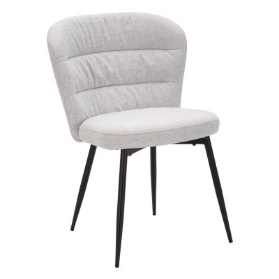 Set 2 scaune, Losanna, Mauro Ferretti, 58 x 60.5 x 85 cm, placaj/metal/textil, gri/negru