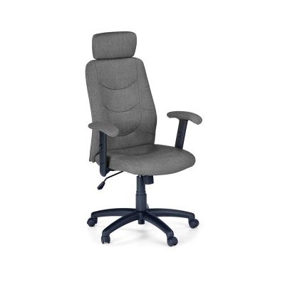 Scaun de birou directorial tapitat cu stofa Stillman II Gri inchis, l66xA62xH116-125 cm