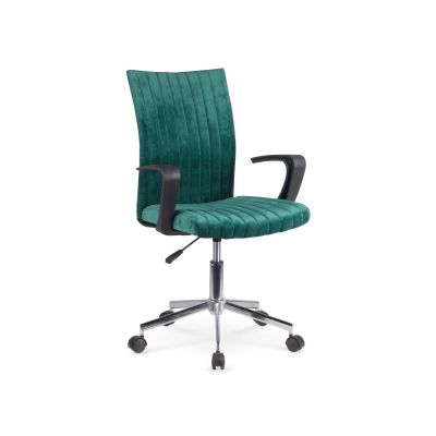 Scaun de birou pentru copii, tapitat cu stofa Doniel Verde inchis, l55xA58xH88-98 cm