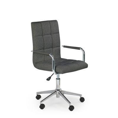 Scaun de birou pentru copii, tapitat cu stofa Gonzalez 3 Gri inchis, l53xA60xH98-110 cm