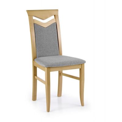 Scaun din lemn de fag, tapitat cu stofa Citrone Gri / Stejar, l44xA52,5xH96 cm Scaun din lemn de fag, tapitat cu stofa Citrone Gri / Stejar, l44xA52,5xH96 cm