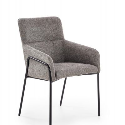 Scaun tapitat cu stofa, cu picioare metalice K327 Gri / Negru, l56xA61xH84 cm Scaun tapitat cu stofa, cu picioare metalice K327 Gri / Negru, l56xA61xH84 cm