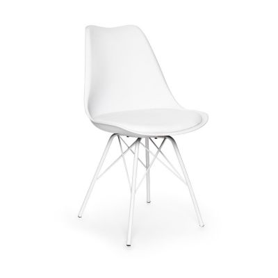 Set 2 scaune cu picioare din metal Bonami Essentials Eco, alb
