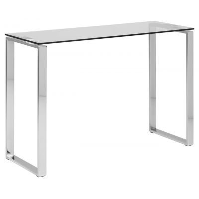 Consola din sticla si metal Katrine Transparent / Crom, l110xA40xH76 cm