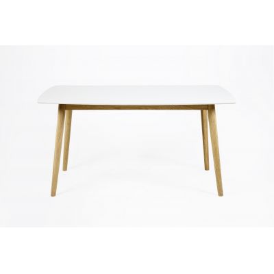 Masa din furnir si lemn Nagano Dining White/Oak, L150xl80xh75,5 cm