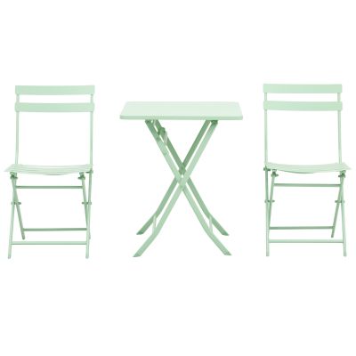 Outsunny Set Mobilier de Grădină Pliabil din Metal Verde Masă și Scaune pentru Spații Exterioare și Terasă Design Compact | Aosom Romania