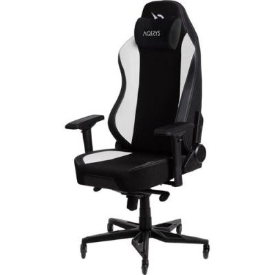 Scaun gaming AQIRYS Atlas, reglabil (Negru/Alb)