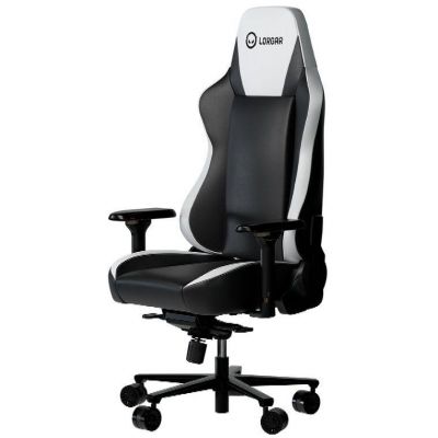 Scaun gaming LORGAR Base 311, reglabil (Negru/Alb)