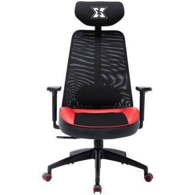 Scaun gaming Serioux Kyrian, Textil, Rosu/Negru