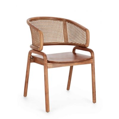 Scaun Keith, Bizzotto, 56 x 60.5 x 83 cm, lemn de ulm/ratan, natural