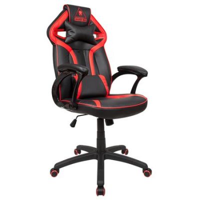 Scaun Profesional De Gaming Kruger & Matz Warrior Gty-455 Cu Design Ergonomic, Inaltime Spatar 75 Cm, Adancime Sezut 50 Cm, Latime Spatar 55 Cm, Piele Eco , Negru/rosu