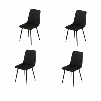 Set 4 Scaune Isma Velvet black ieftin