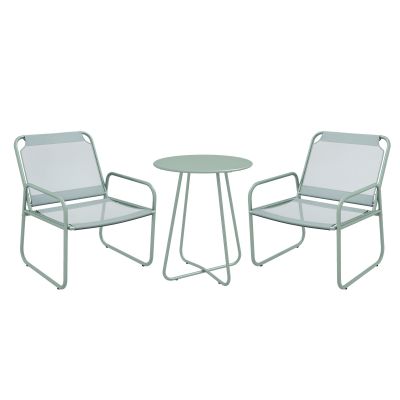 Outsunny Set Bistro pentru Exterior din 3 Piese, Masa și Scaune pentru Terasă cu Țesătură din Plasă, Design Elegant | Aosom Romania