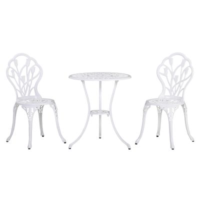 Outsunny Set de Gradina 3 Piese din Aluminiu cu 2 Scaune